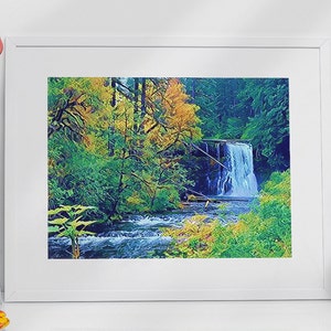 Printable Wall Art Waterfall, Nature, Forest, Instant Download