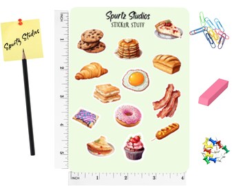 Deliciously Cute: Fun Food Sticker Sheet for Calendars, Cards, Books, Journals, and More!