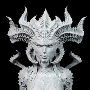Lilith Bust Diablo IV 26 Cm Height High Quality 3d Printed Statue