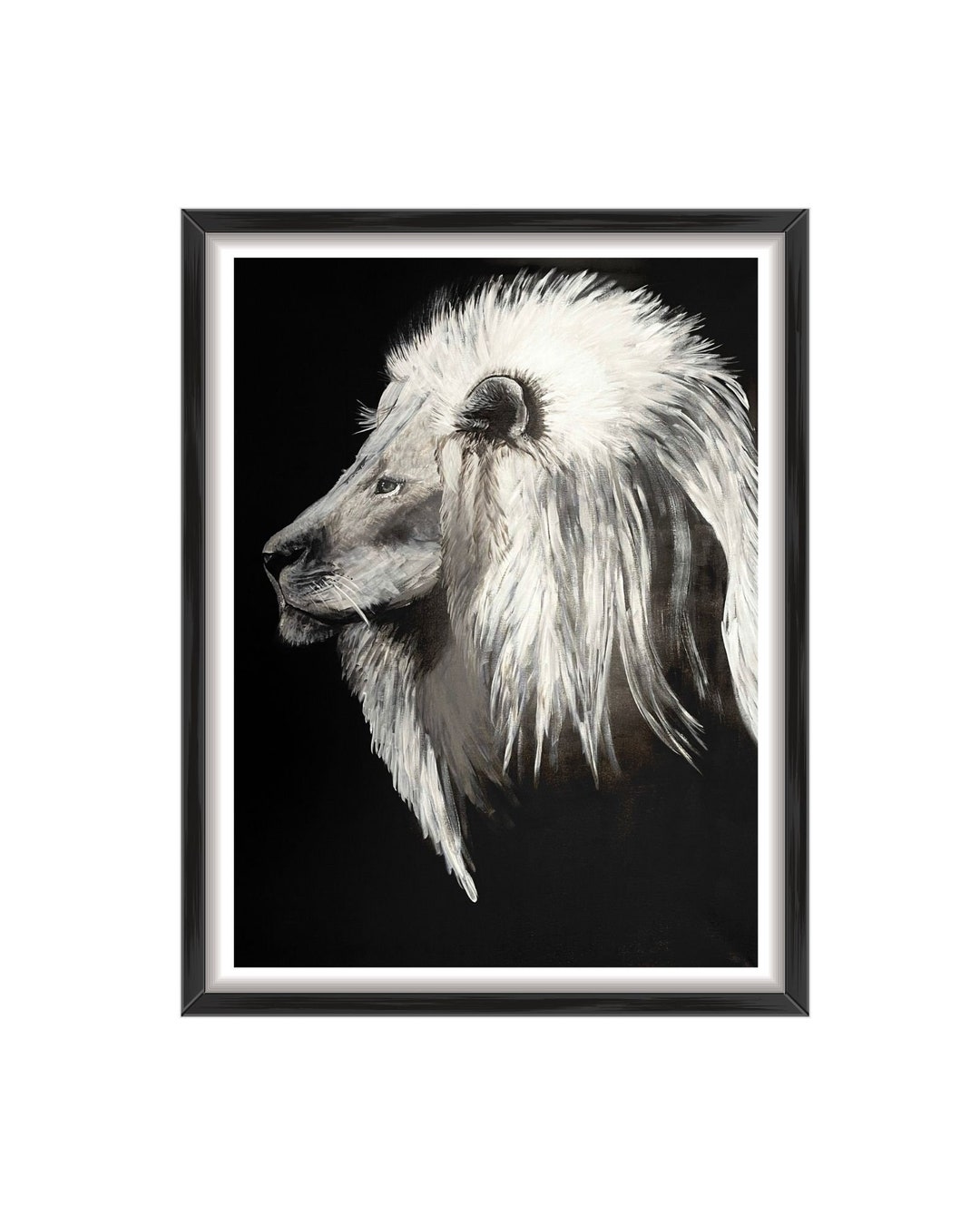 Black and White Lion, Lion Wall Art, Lion Canvas, Lion Wall Decor
