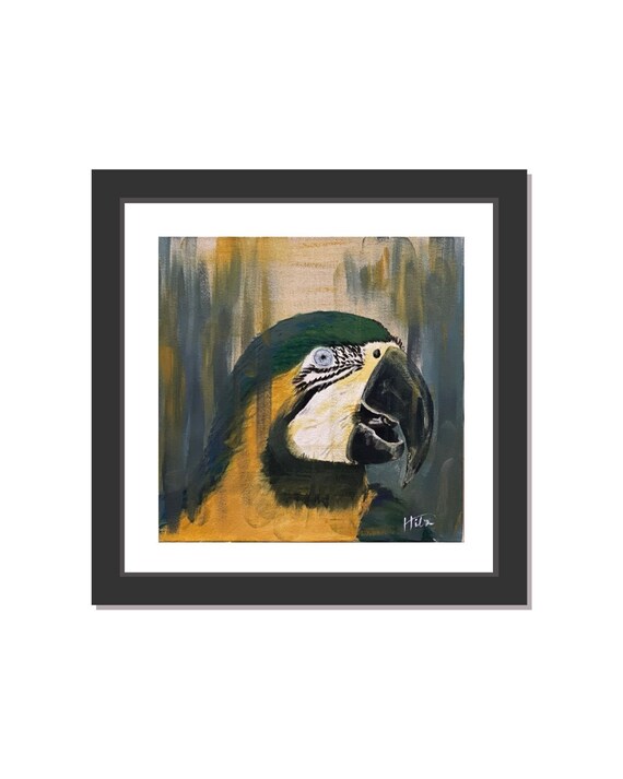 Parrot Abstract Bird Wall Art Decor Fine Art Print Etsy