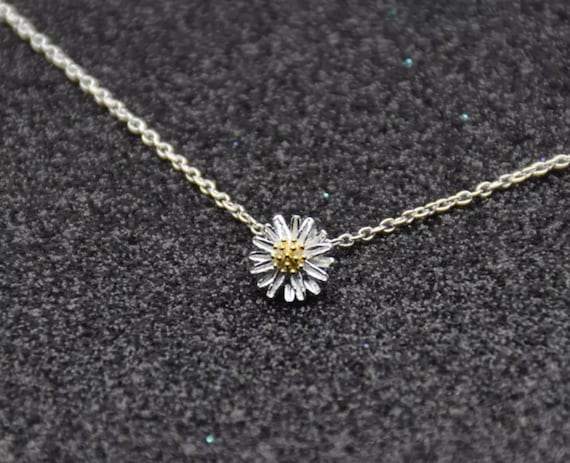 Collana con ciondolo a margherita in argento 925 Sterling, catena con girasole, gioielli con fiori - Italia