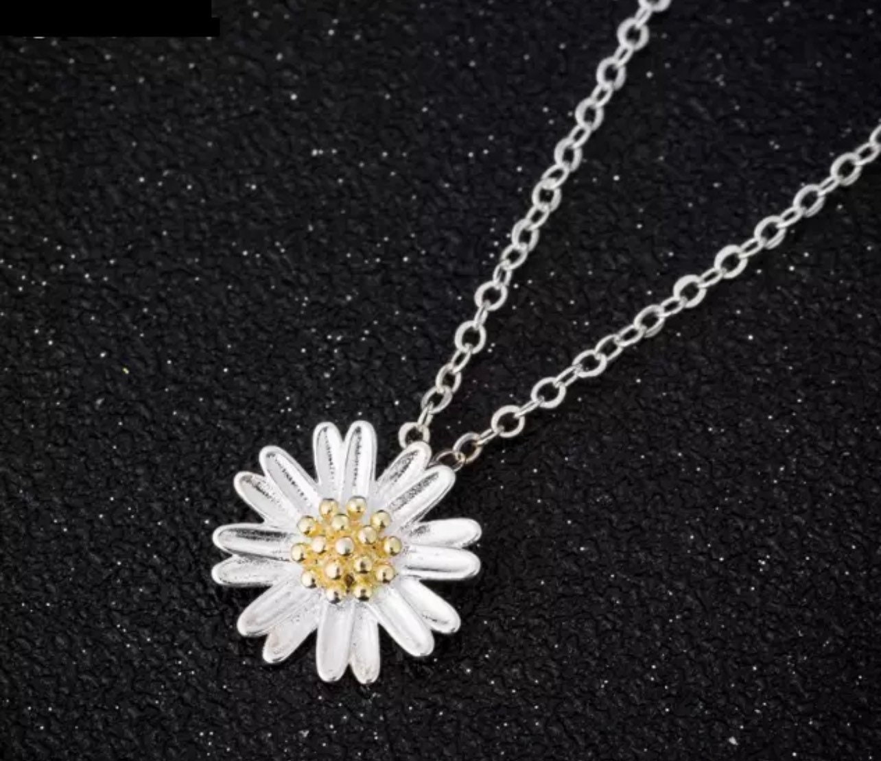 Gionatan Shop Orecchini o collana con fiore margherita per Donna Ragazza Bambina con Catenina e Ciondolo Girocollo pendente (Collana) festa Mamma
