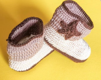 Zapatillas Ganchillo botavaquero niño niña lana acrílica hecho a mano
