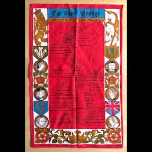 Vintage Irish Linen Tea Towel, England Royalty Ulster Tea Towel, British Royal Family, English Souvenir Tea Towel, ***Tariff-Free***