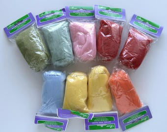 Clover Natural Wool Roving, Lot of 9 packs, ***Tariff-Free***