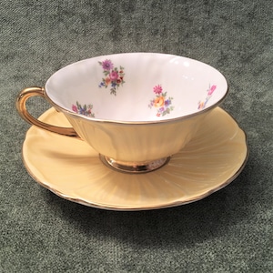 Rare Shelley Cup and Saucer, Vintage Tea Cup Saucer, Shelley Bone China, Floral Shelley Oleander, Shelley English Teacup Saucer, England