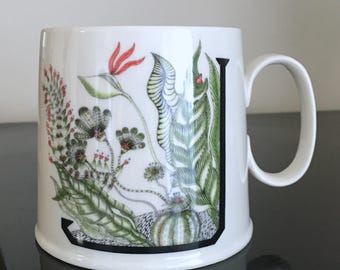 Vintage Florence Balducci Anthropologie J Initial Coffee Mug, ***Tariff-Free***