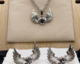 Heart Wings Necklace Silver Heart Wing 