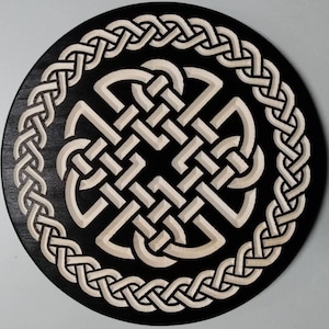 Celtic Dara Knot Engraving, Eternal Knot, Celtic Wall Art, Wood Decor