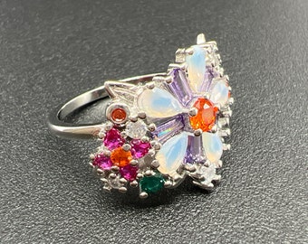 Silver Ring in Wild Flower Design for Woman, Spoil Yourself