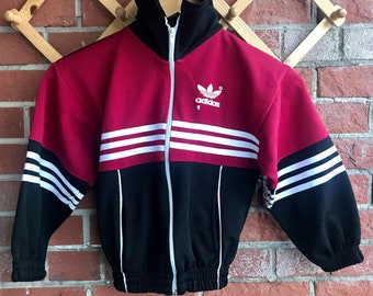 トップス 80s vintage adidas simple track jacket Vintage 80s Adidas V Striped Color Block Full Zip Track