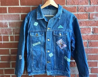 Vintage Denim Jacket Welcome to Fashion World Cowboy Kids XL or Youth