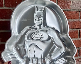 Moule à gâteau en aluminium Batman vintage de 1989 - DC Comics - Wilton Cake Pans