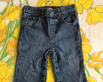 Vintage Toddler Tommy Hilfiger Blue Denim Jeans with Diaper Snaps 18-24M