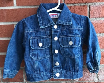 Vintage Baby Blue Denim Jacket Button Front 12M