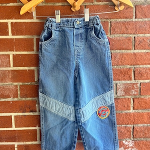 Vintage Kids Thomas and Friends Denim Jeans - Jeans pour enfants à blocs de couleurs - Vêtements pour enfants des années 90 - Vêtements pour enfants de l'époque de l'an 2000 - Thomas The Tank Engine