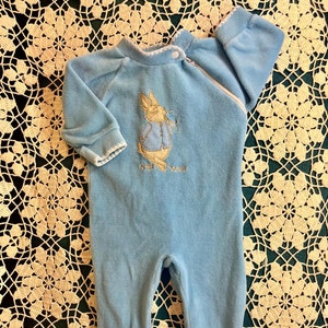 Vintage Baby Peter Rabbit Sleeper/Footie with Side Zipper