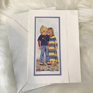 Cartão de felicitações vintage - Amiguinhos - Cartão de Dia dos Namorados para crianças - Litografado no Canadá - Originalmente pintado à boca por H. Koschinski
