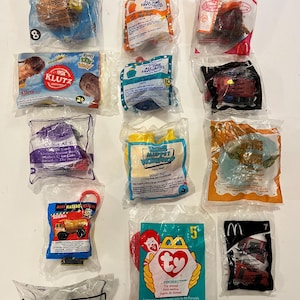 Juguetes de la Cajita Feliz de McDonald&#39;s, Wendy&#39;s, Burger King y Quizno&#39;s Subs BNIP - Juguetes Vintage para Niños - Juguetes Vintage Coleccionables
