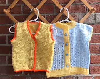 gilets vintage pour tout-petits tricotés à la main - vêtements vintage pour enfants - gilets enfants tricotés à la main - gilets vintage pour tout-petits printemps