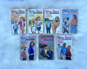 Serie de libros antiguos de Nancy Drew (estuches 6, 7, 12, 34, 36, 40 y 45) - Libros de tapa dura con capítulos de Nancy Drew - Libros infantiles antiguos - Libros de misterio para niños
