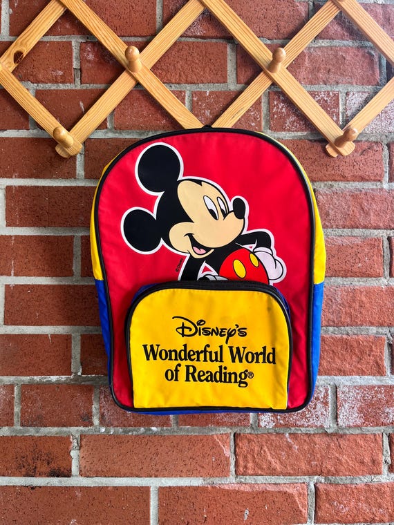 Vintage Disney Mickey Mouse Colourblock Toddler Backpack  display picture 3