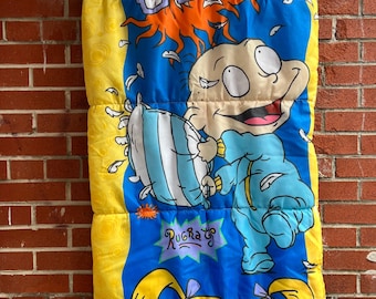 Sac de couchage RUGRATS Nickelodeon vintage 1997 pour enfants - 30 X 57 - Angelica, Chucky, Tommy