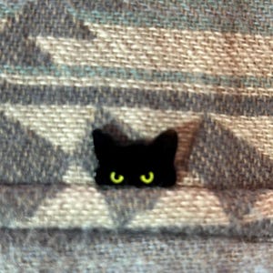 Tiny Black Cat Enamel Pin