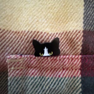Tiny Tuxedo Cat Enamel Pin
