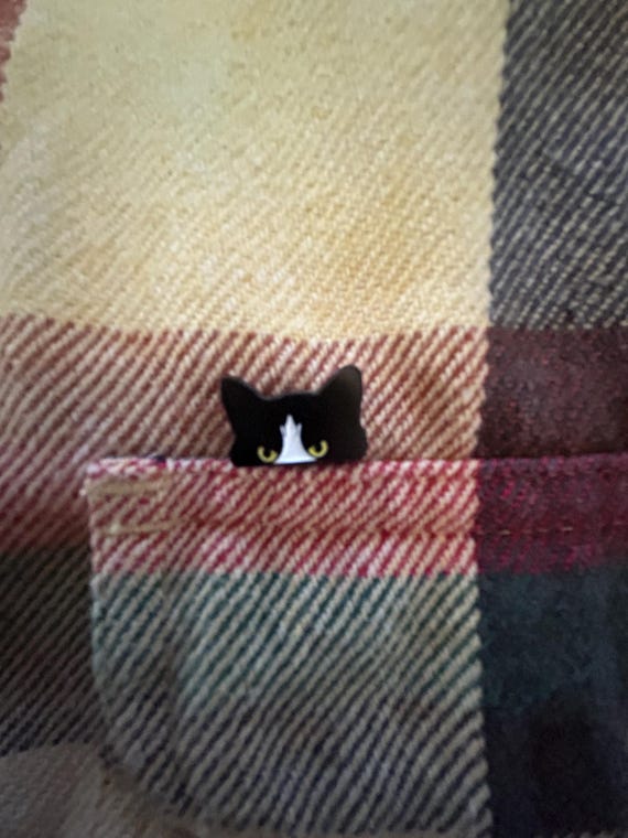 Tiny Tuxedo Cat Enamel Pin