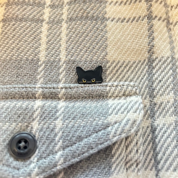 Tiny Gray Cat Enamel Pin