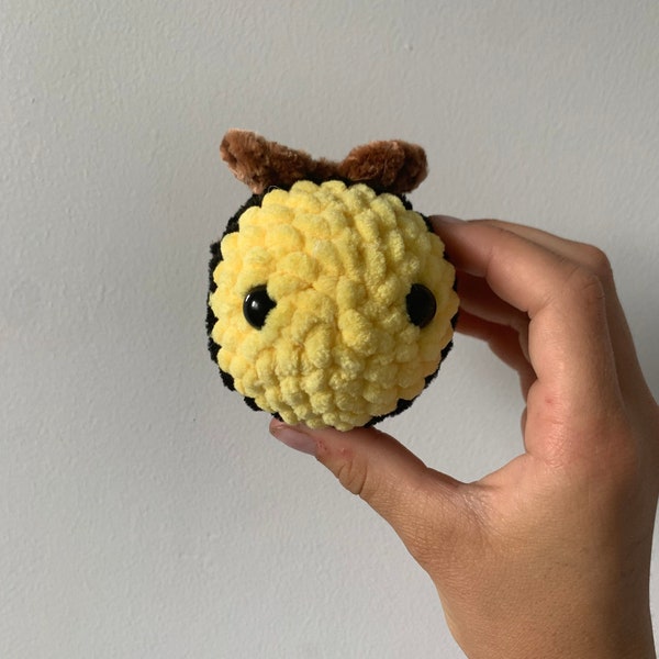 Fluffy yellow and black crochet bee plushie cute birthday gifts present baby shower soft squishy knitted crochet plushies teddie great