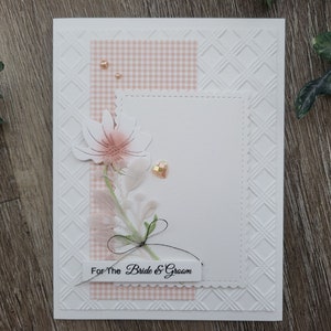 Carte de félicitations de mariage élégante faite main, carte de mariage 3D, carte de mariage unique, carte pour les jeunes mariés, carte de mariage de luxe