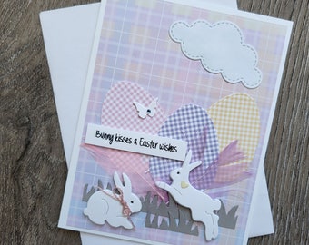 Handmade Easter Card, Cute Bunny Card, Happy Easter Card Kids, Easter Card Grandchildren, Easter Egg Card, 3D Easter Card, Bunny Kisses Card