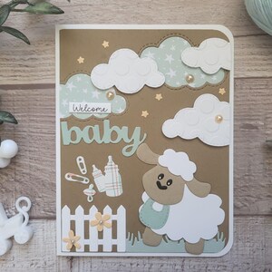 Carte de naissance faite main, félicitations pour bébé garçon, carte de bébé 3D, carte de bébé unique en son genre, carte de bonjour, carte de baby shower pour garçon, carte de bienvenue de bébé