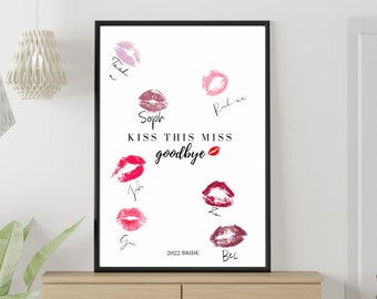 HEN PARTY PRINT - Kiss This Miss Goodbye - 2022 Bride - Digital Download