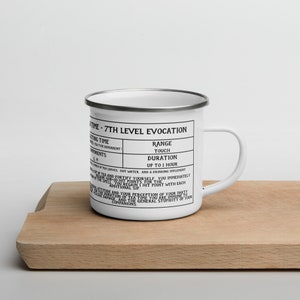 Tea Time Enamel Mug | Dungeons and Dragons Mug | Spell Card