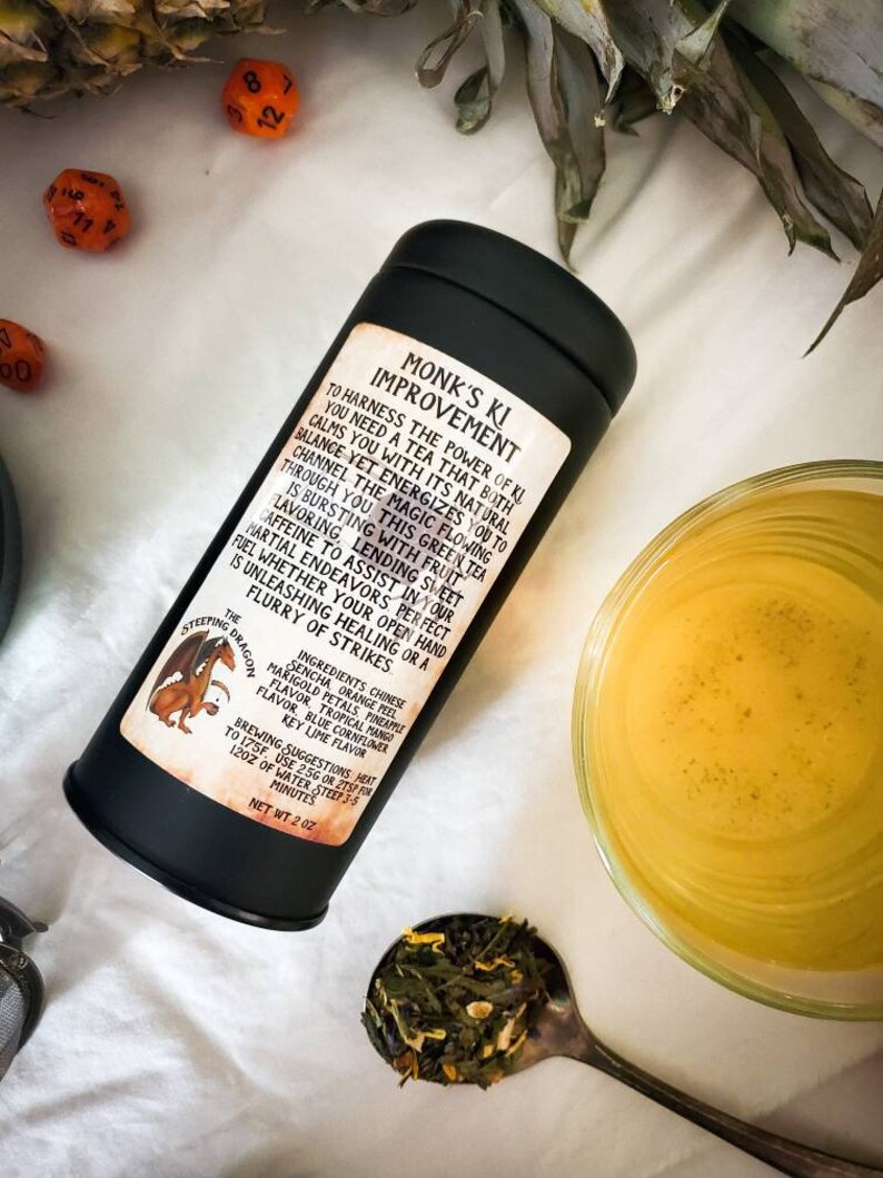 Monk's Ki Improvement | D&D inspired green tea blend | Dungeons and Dragons gift image 3