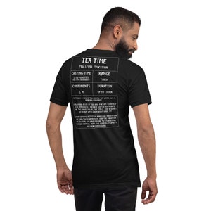 Theetijd T-shirt unisex | Terug Afdrukken | Dungeons and Dragons geïnspireerde spreuk
