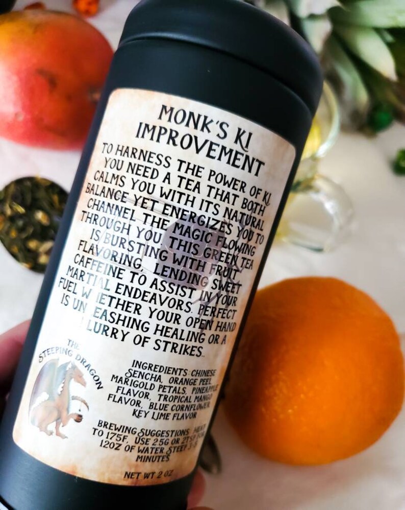Monk's Ki Improvement | D&D inspired green tea blend | Dungeons and Dragons gift image 6