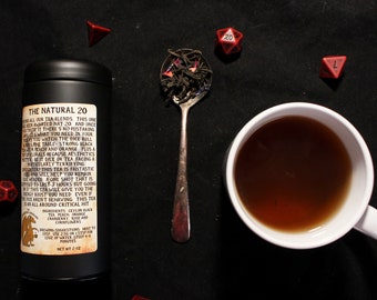 Natural 20 Loose Leaf Tea | Dungeons and Dragons Inspired Black Tea Blend | D&D gift