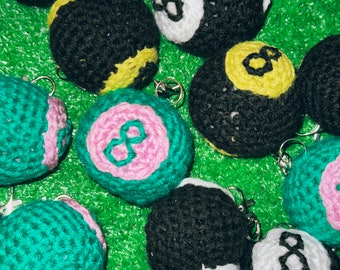 8 Ball Keychain | Hand Crocheted