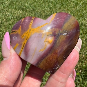 Mookaite crystal heart 2” (with natural inclusions)