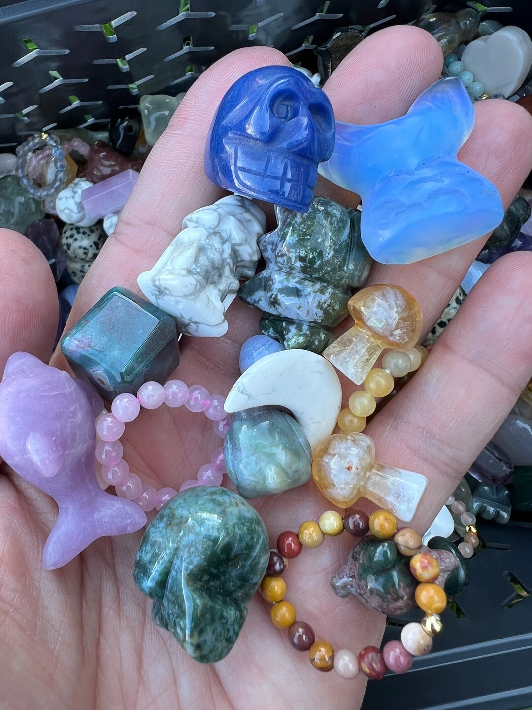 Crystal Confetti/mystery Box 12 Pieces Extra Small and Small Carvings