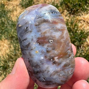 Moss Agate Palm Stone 2 3/8” (with natural inclusions)
