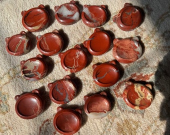 Red jasper crystal bowl 1 3/4” (LOT of 4) intuitively picked