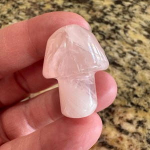 Rose quartz crystal mushroom 1 1/4” (with natural inclusions)