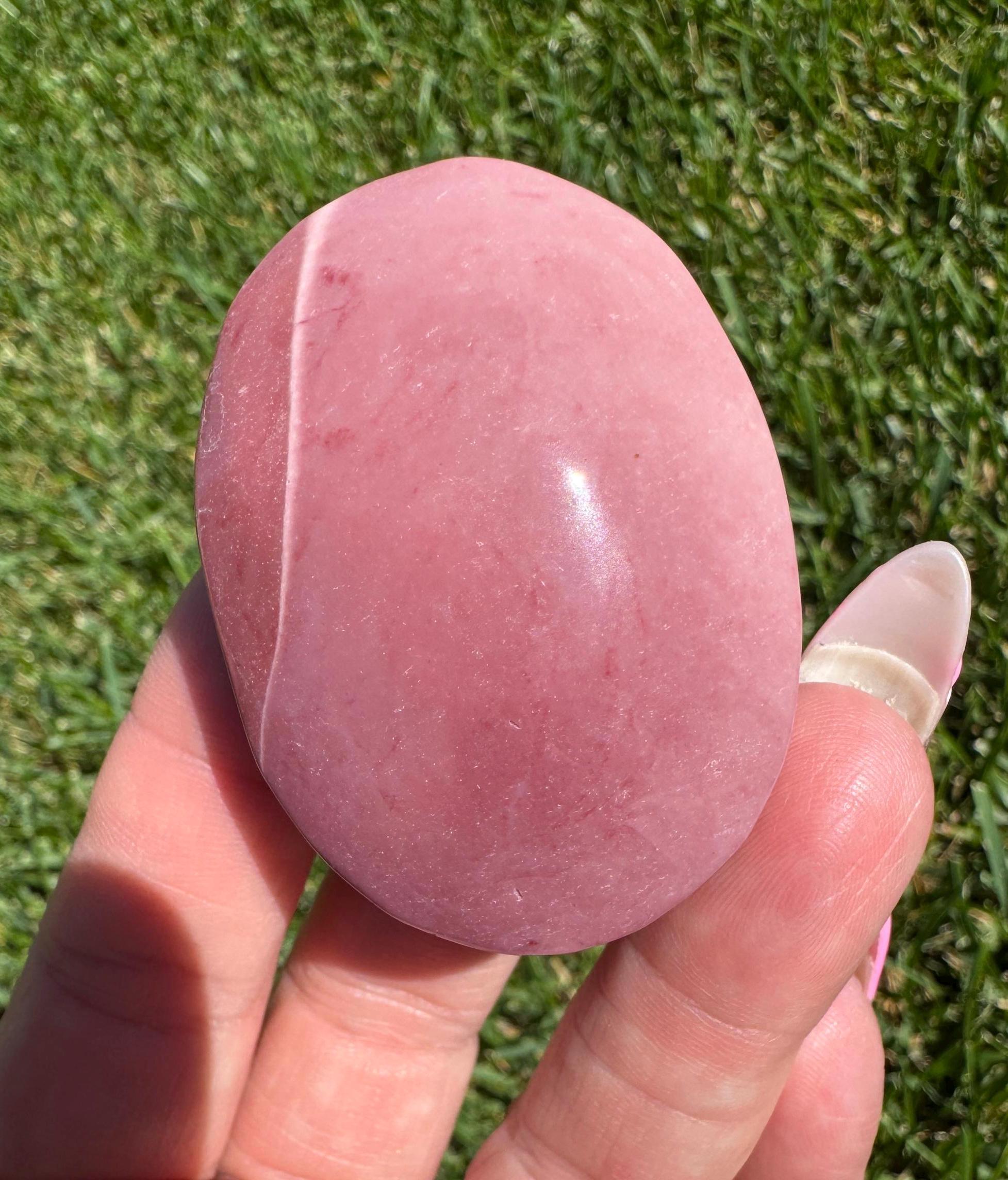 Mookaite crystal palm stone 2”
