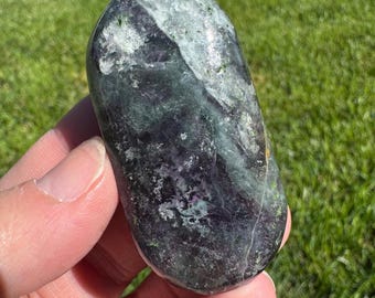 Rainbow Fluorite crystal palm stone 2 1/4” (with inclusions)